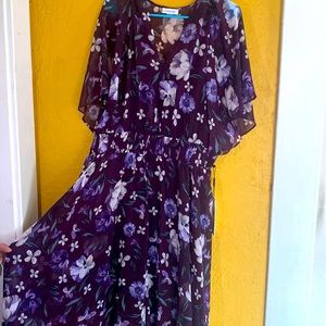 Calvin Klein purple flower slip dress 18w